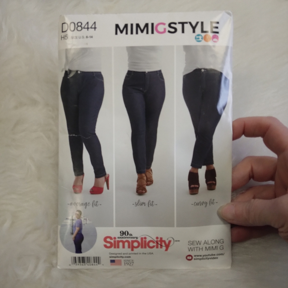 SIMPLICITY D0844 Sz 6-14 MimiG Style Skinny Jeans In Aversge Slim And Curvy Fit